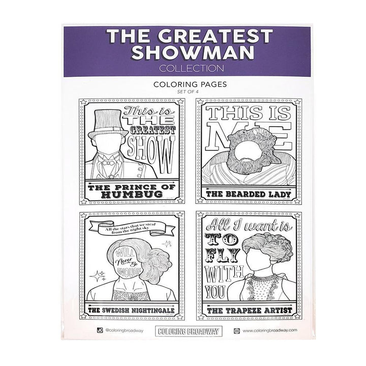 Coloring Pages -Set of 4 - The Greatest Showman by Coloring Broadway