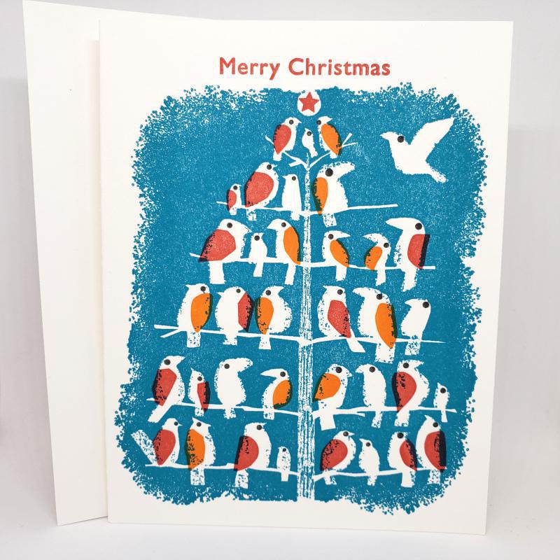 Card - Holiday - Birds Merry Christmas by Ilee Papergoods