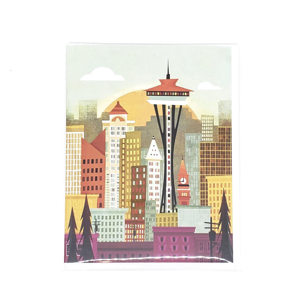 Card - Seattle Space Needle Skyline by Amber Leaders Designs