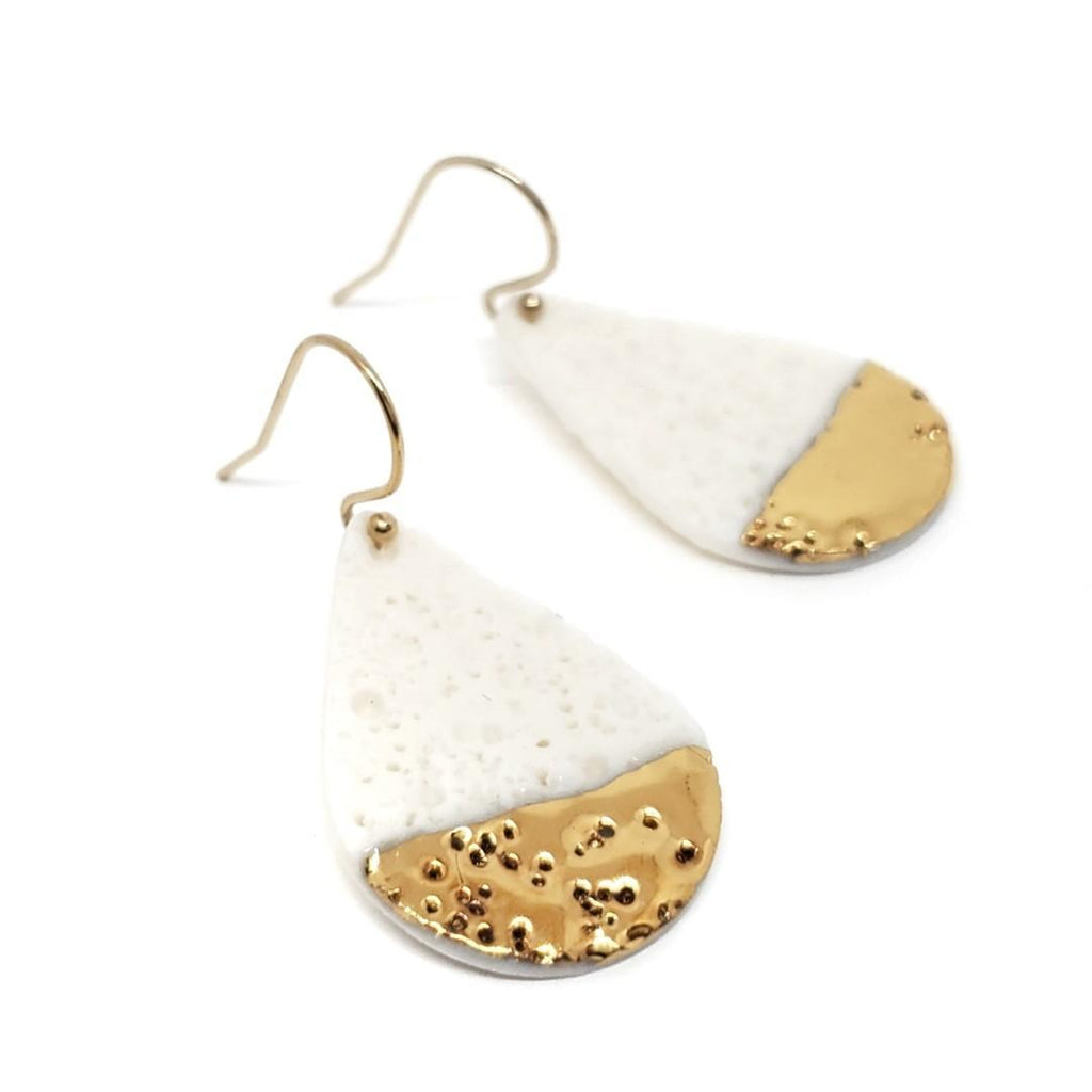 Earrings – Drops – Coral Raindrop by Almeda Jewelry