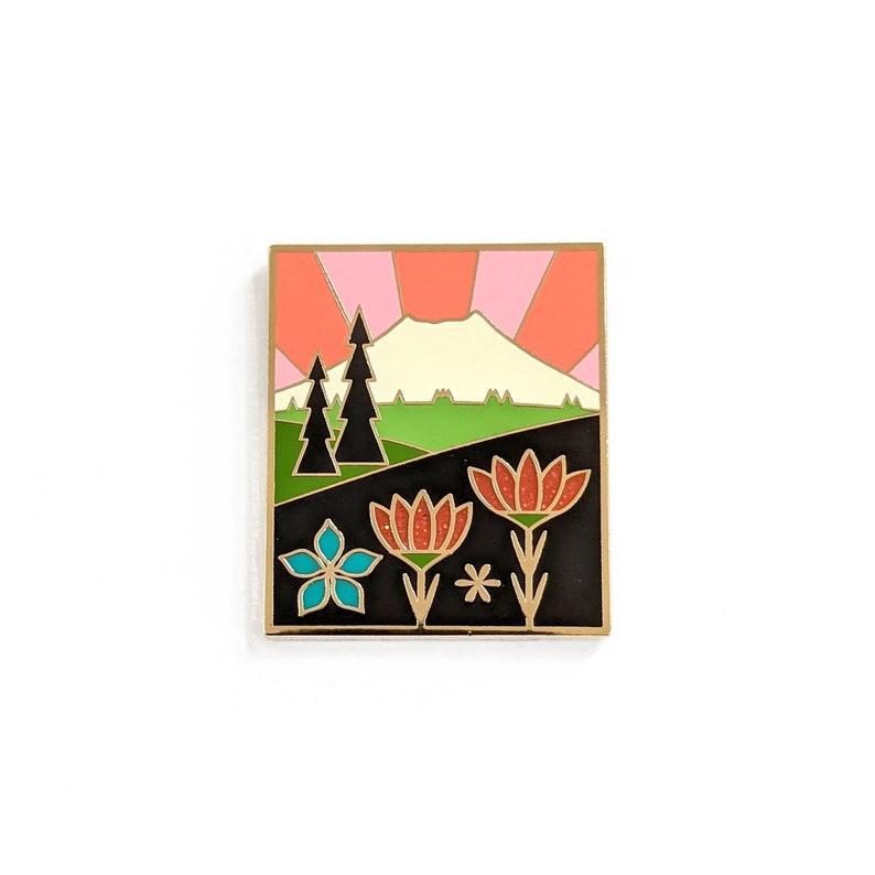 Enamel Pin - Mt. St. Helens by Amber Leaders Designs