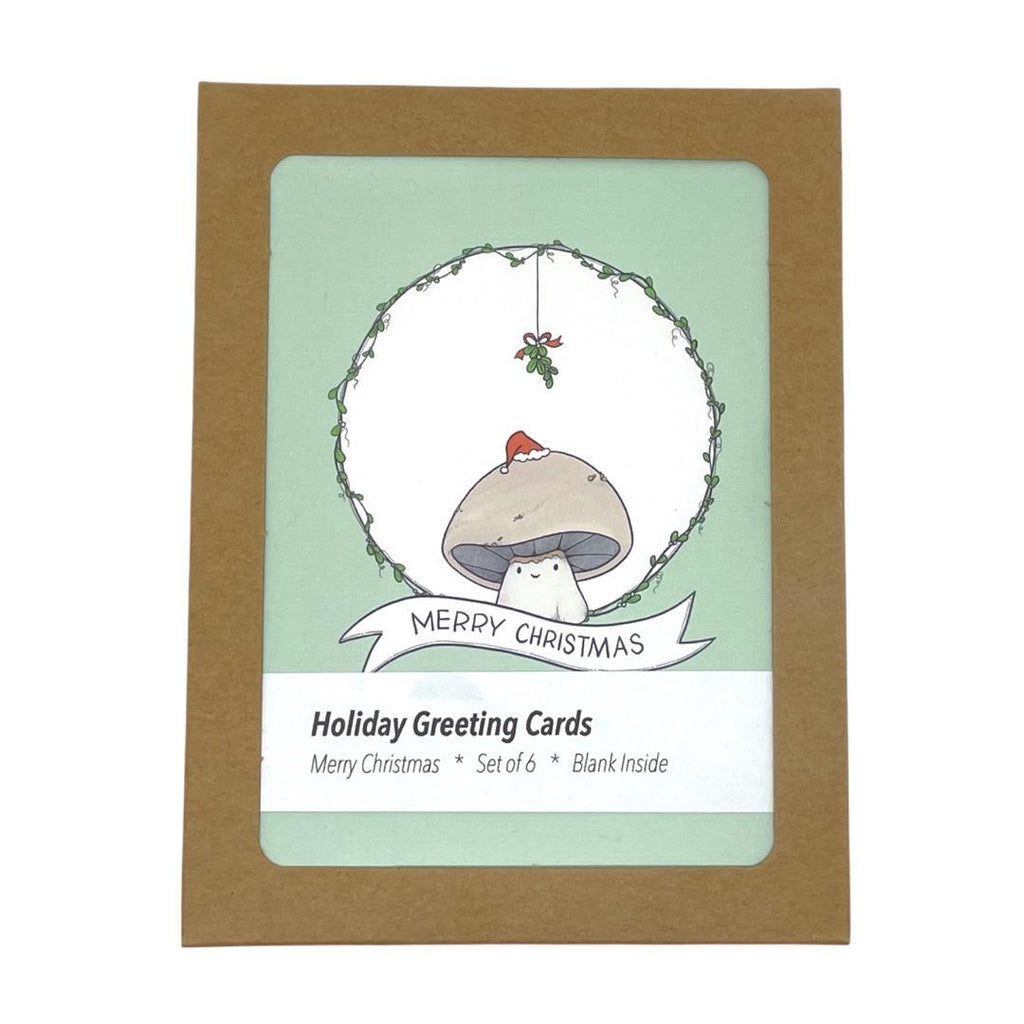 Card Set of 6 - Holiday - Merry Christmas Santa Mushroom by World of Whimm
