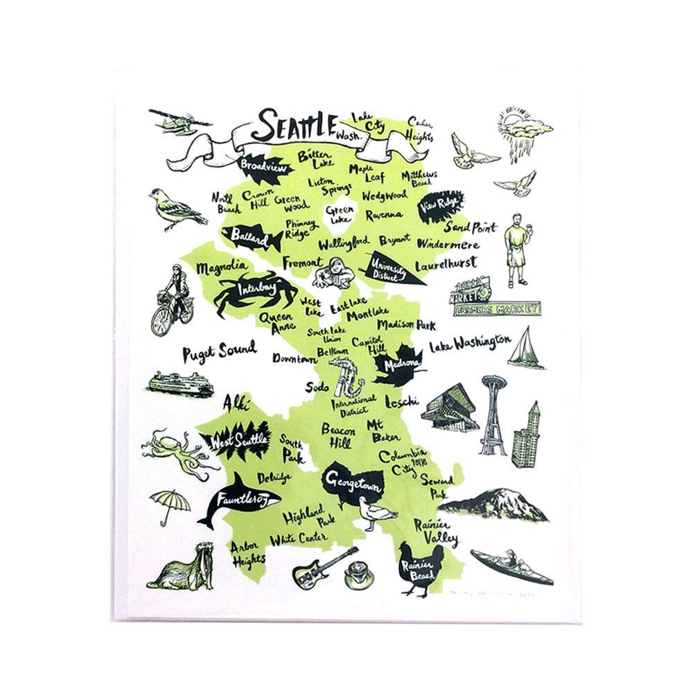 Art Print - 11.5 x 14 Seattle Neighborhoods (Various Colors) by Oliotto