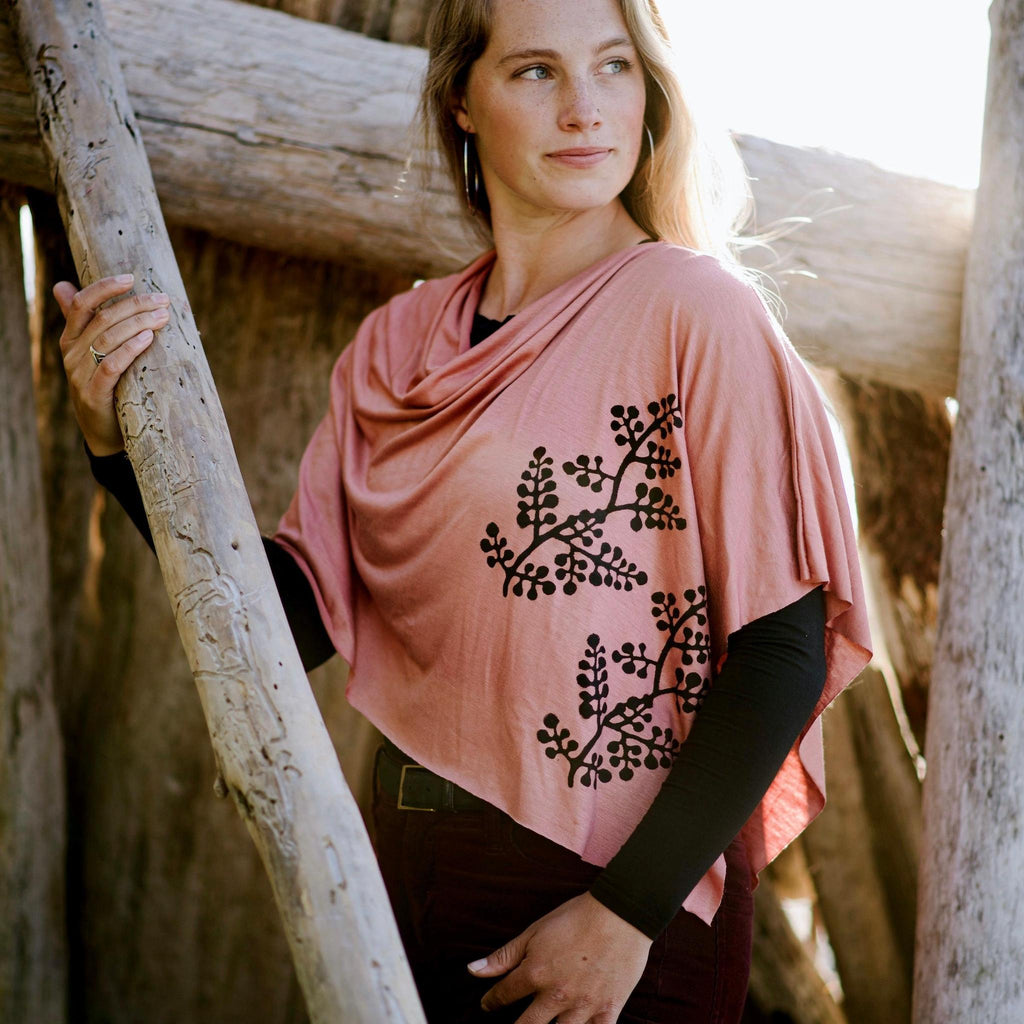 Poncho - Peach (Black or White Ink) by Windsparrow Studio