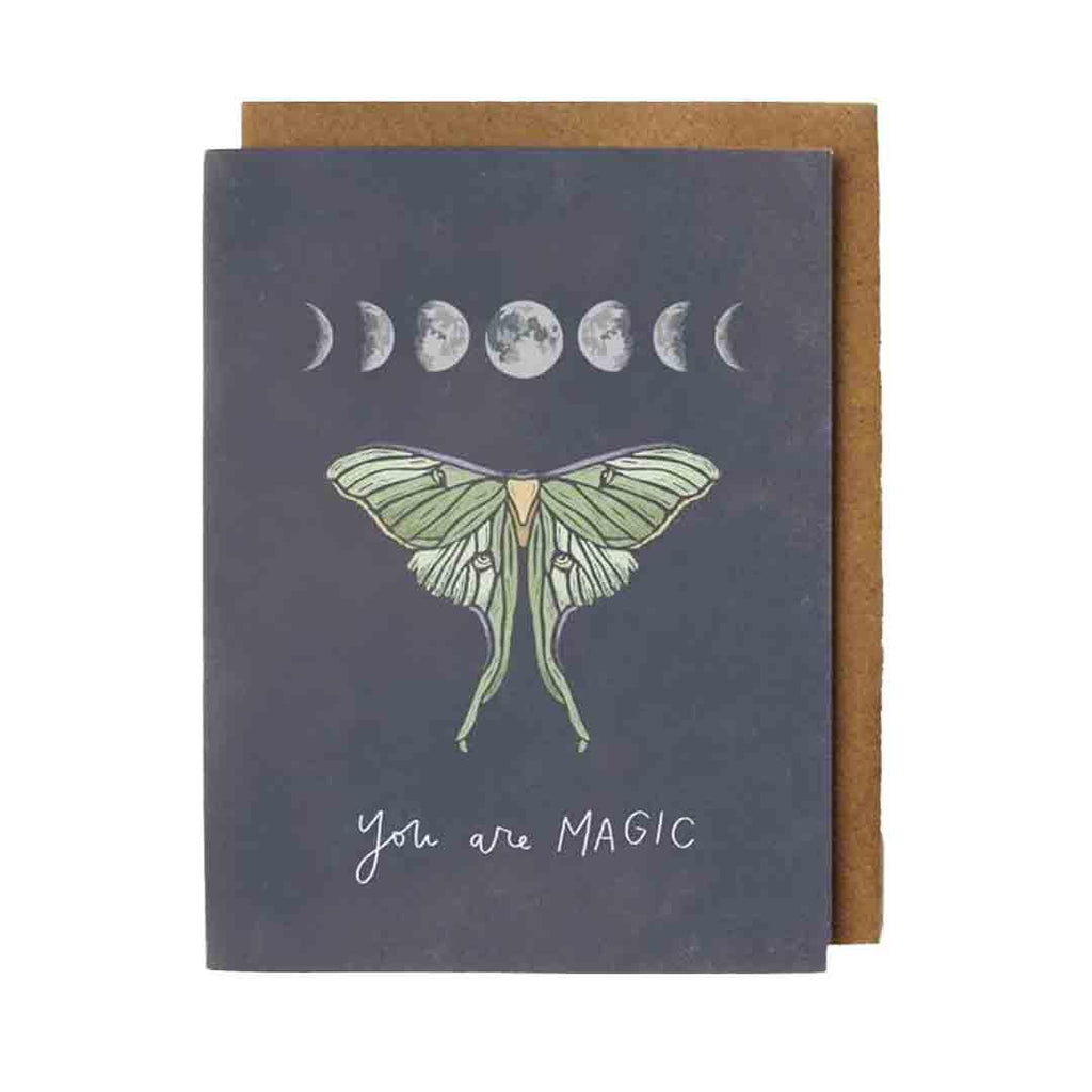 Card - Love and Friends - Magic Luna Moth Moon Phase by Root and Branch Paper Co.