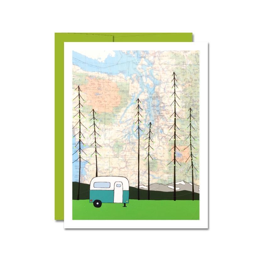 Card Set of 6 - Assorted Washington Map by Rachel Austin