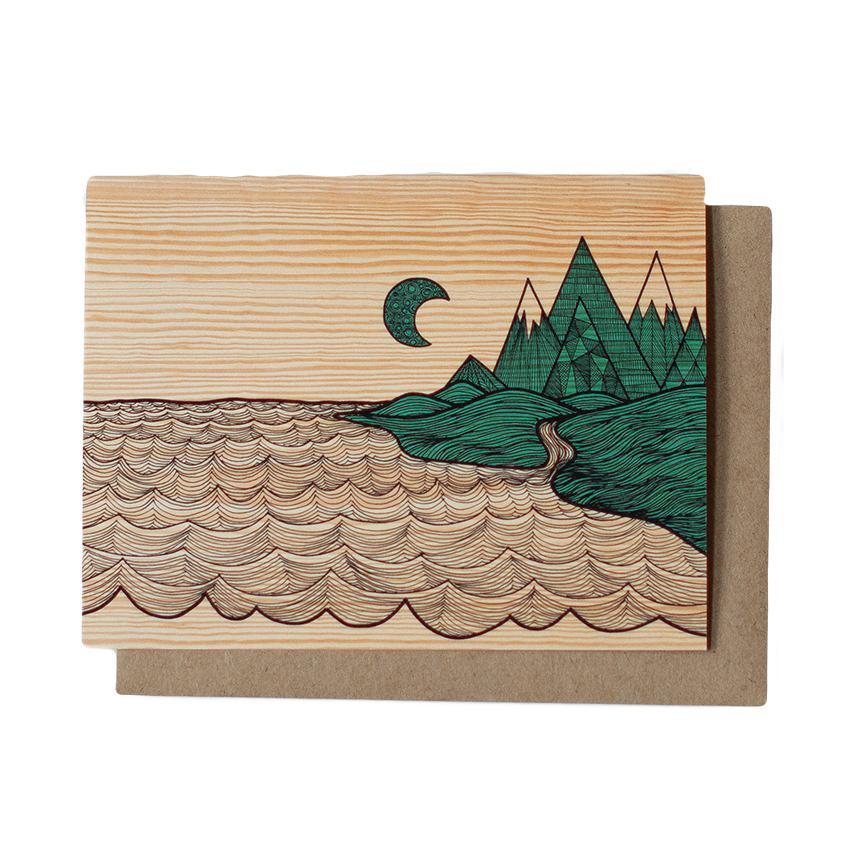 Card - Where the Mountains Meet the Sea by Red Umbrella Designs