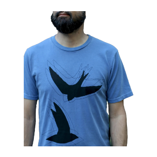 Crew Neck - Royal Blue Birds Silhouette by Blackbird Supply Co.