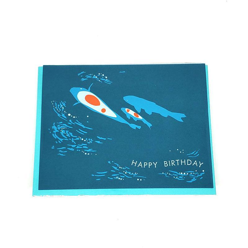 Card - Birthday - Koi Birthday Silkscreen by Ilee Papergoods