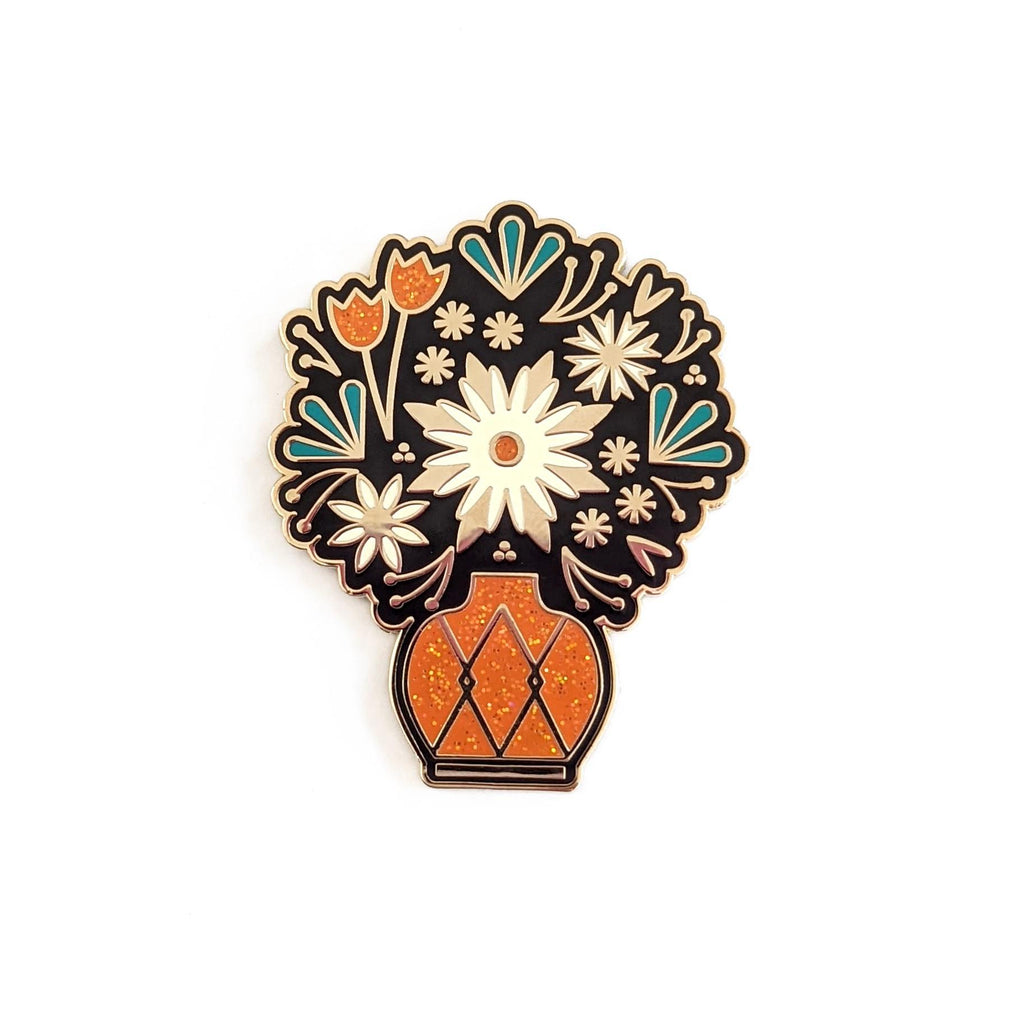 Enamel Pin - Mid-Century Floral Bouquet by Amber Leaders Designs