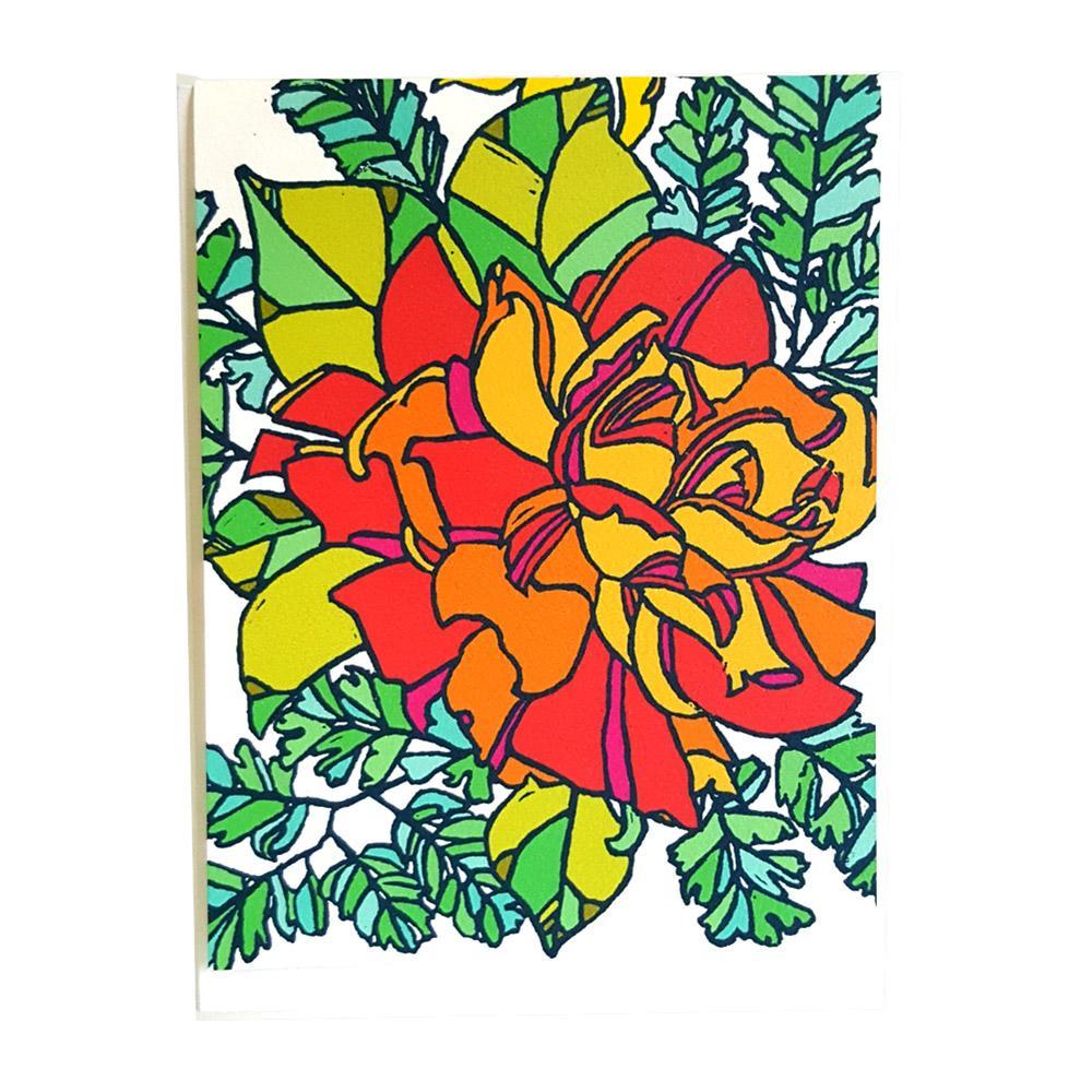 Card - All Occasion - Botanical Orange Rose by Little Green