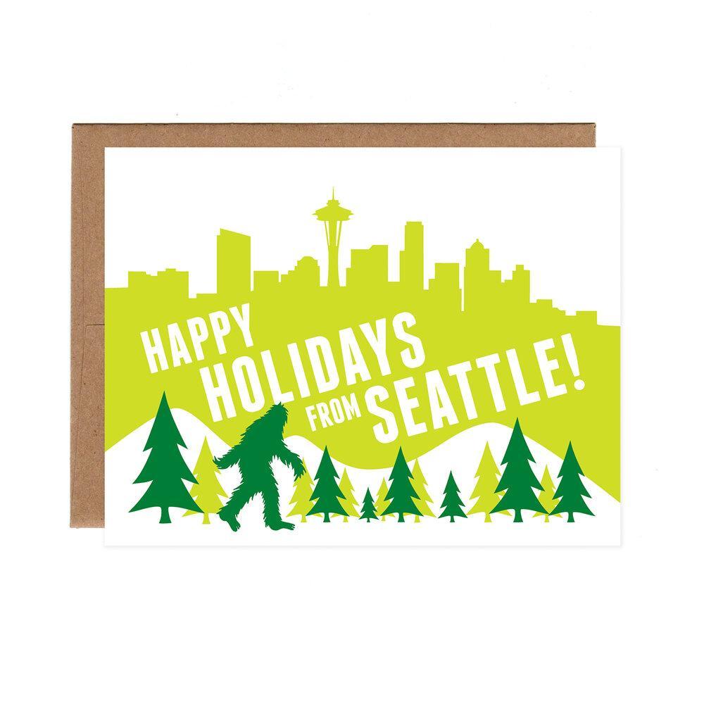 Card - Holiday - Sasquatch Seattle Holiday by Orange Twist