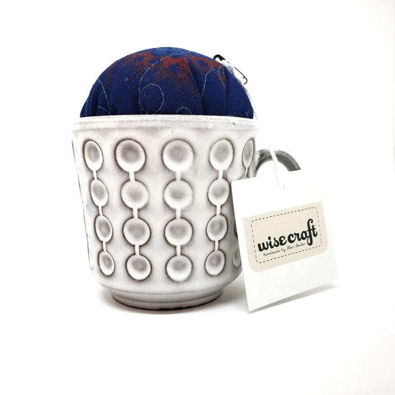 Pincushion - Large - Mod Dotty White Mug by Wise Craft