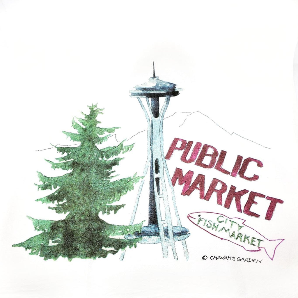 Tea Towel - Seattle by Chavah's Garden
