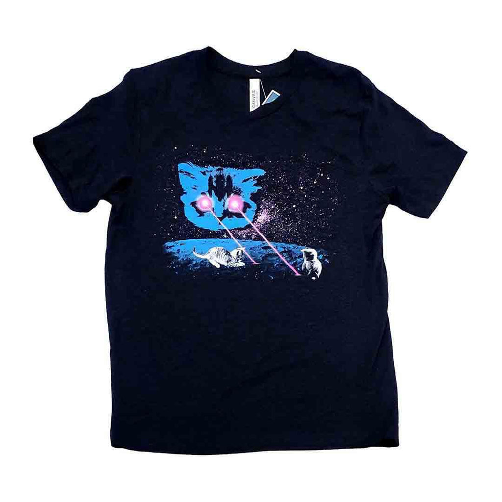 Adult Tee - Meta Laser Cat Heathered Black by Ugly Baby