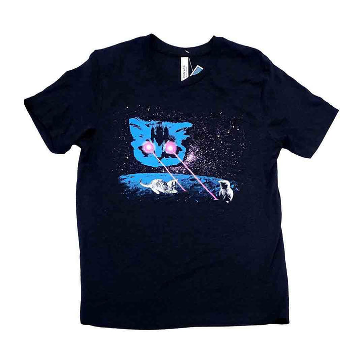 Adult Tee - Meta Laser Cat Heathered Black by Ugly Baby