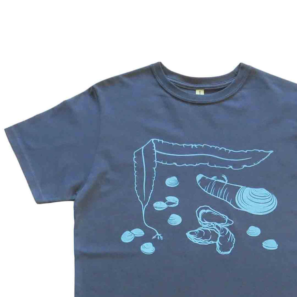 Short Sleeve - Shellfish Blue Organic Cotton by Uzura