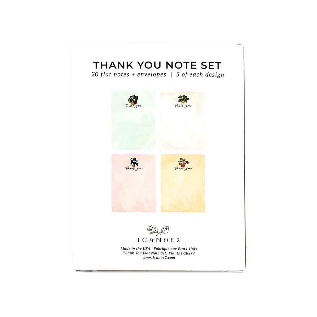 Boxed Set - Set of 20 Flat Notes - Thank you Plants by 1Canoe2