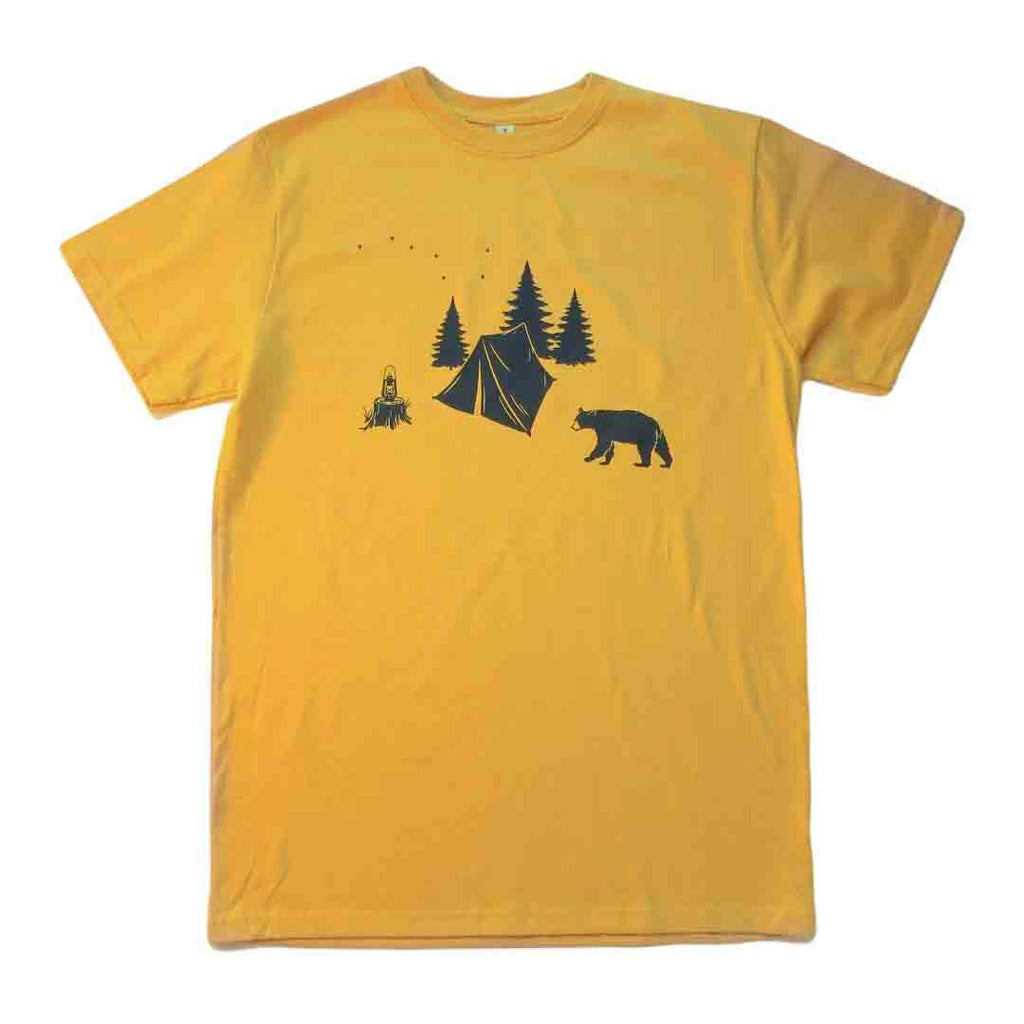 Short Sleeve - Camping Yellow Organic Cotton by Uzura