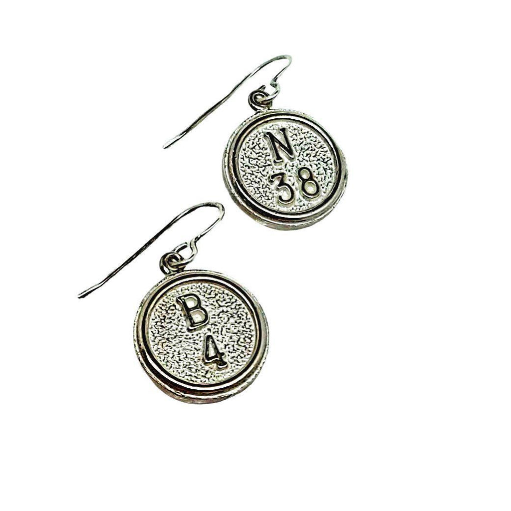 Earrings - Bingo Call Marker Chip Earrings by Common Object Jewelry