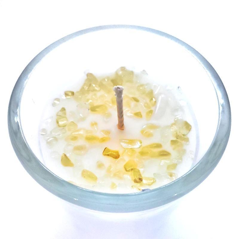 Candle 8oz - Citrine (Inspired) Clear Glass by Bee Lucia