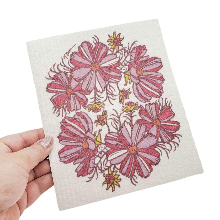 Swedish Dish Cloth - Pink Cosmos by Little Green