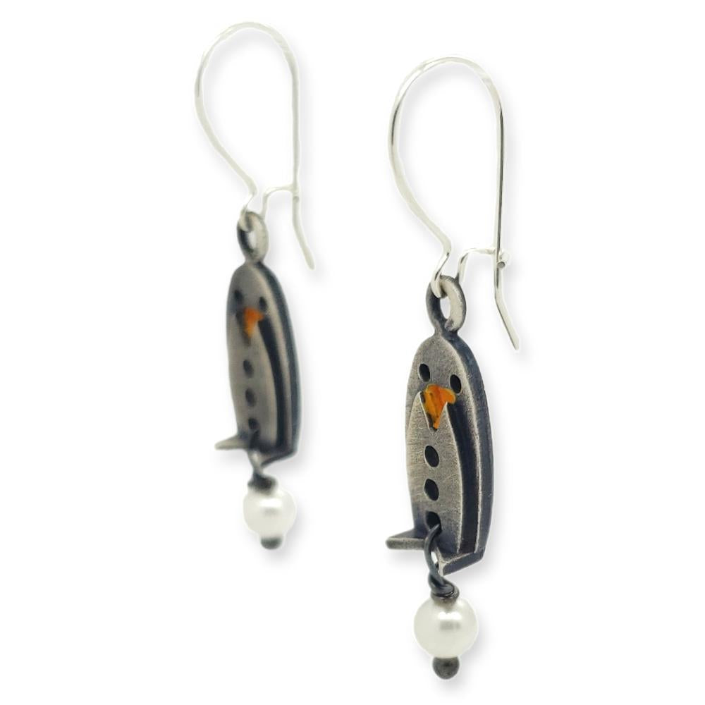 Earrings - Penguins (Sterling Silver) by Chickenscratch