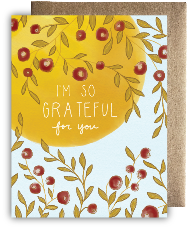 Card - Grateful Harvest by Maija Rebecca Hand Drawn