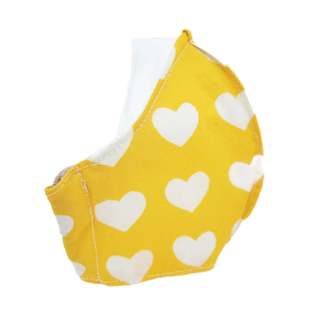 Small - White Hearts on Yellow White Lining by imakecutestuff