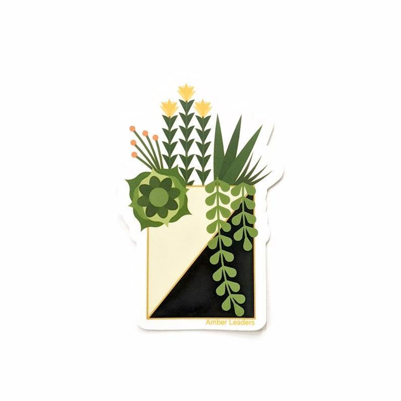 Sticker -  Succulent Planter (Cream) by Amber Leaders Designs