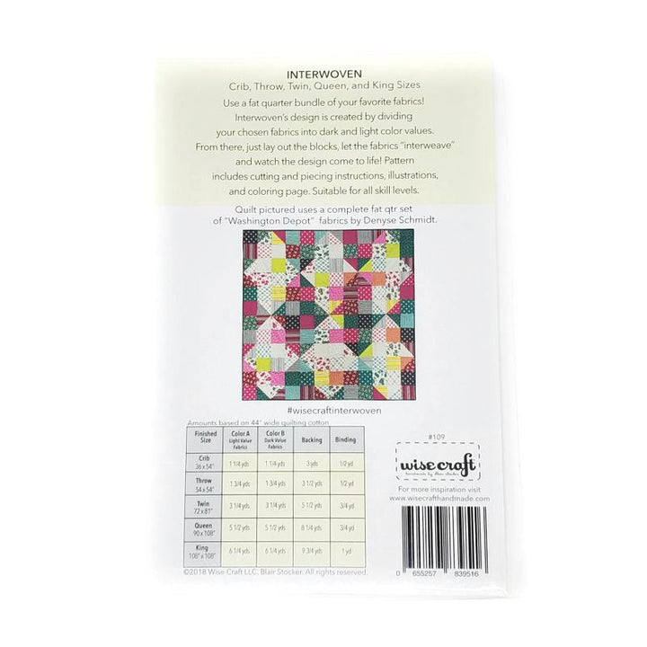 Pattern - Interwoven Quilt by Wise Craft