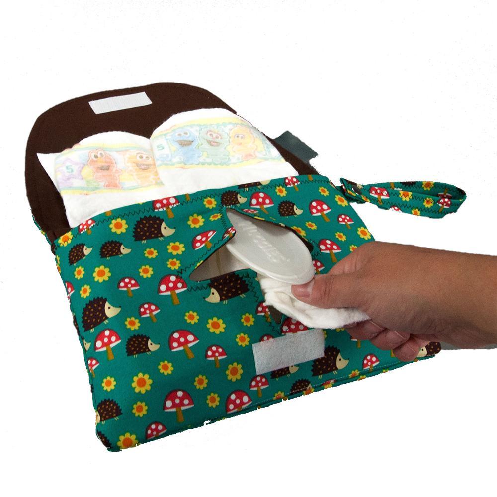 Diaper and Wipe Clutch - Hedgehogs by MarshMueller