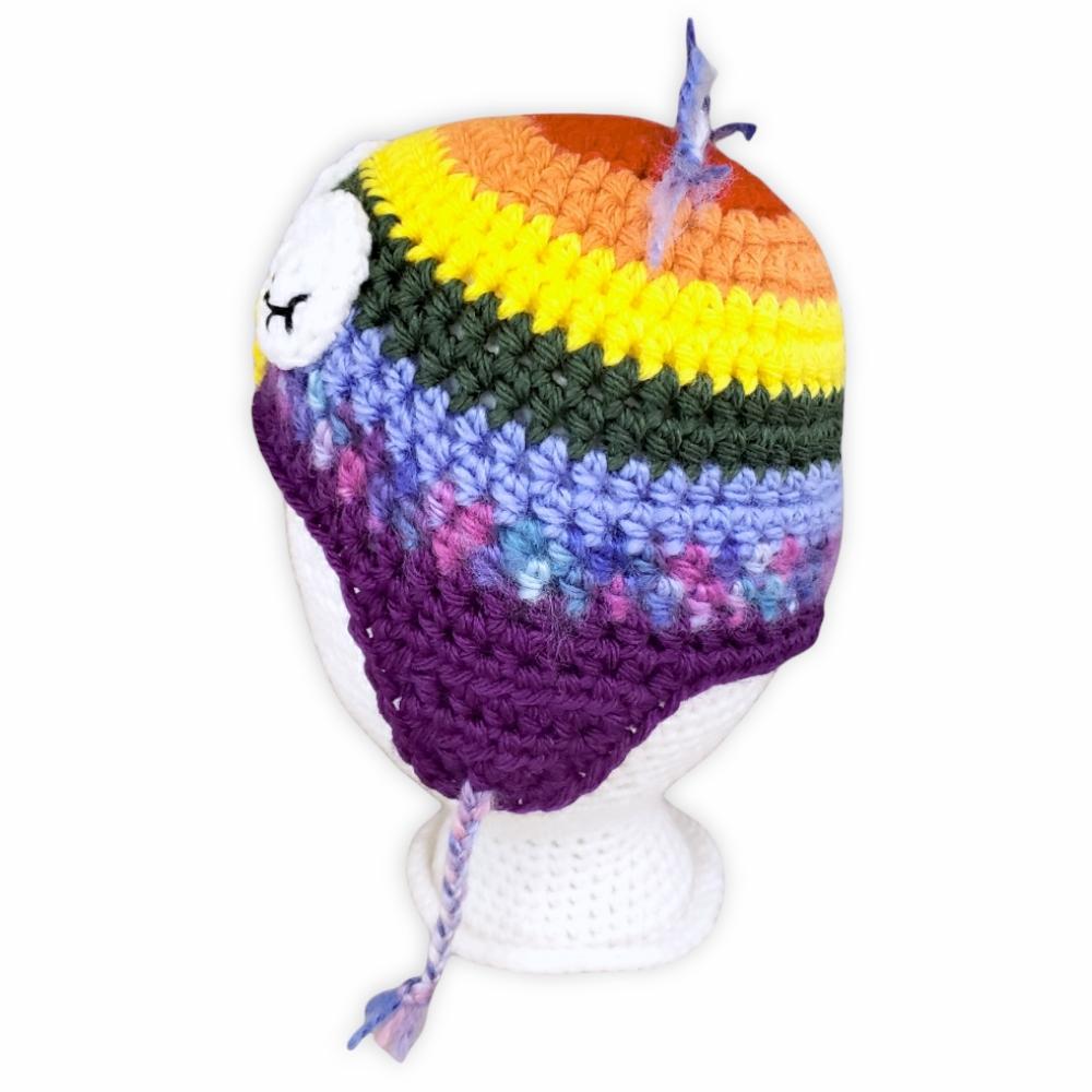 Hat - Toddler - Owl (Rainbow with Pastel Tufts) by Scary White Girl