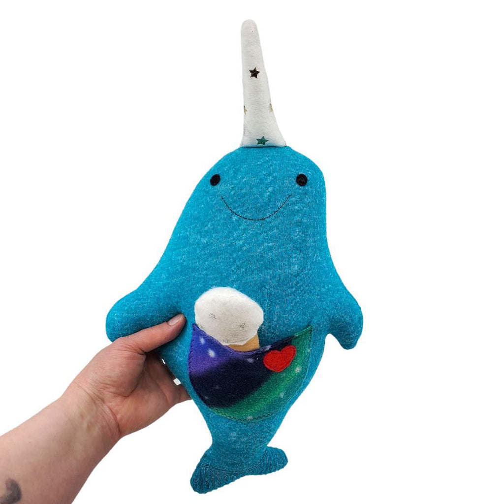 Plush - Narwhal with Ice Cream Treat by Happy Groundhog Studio