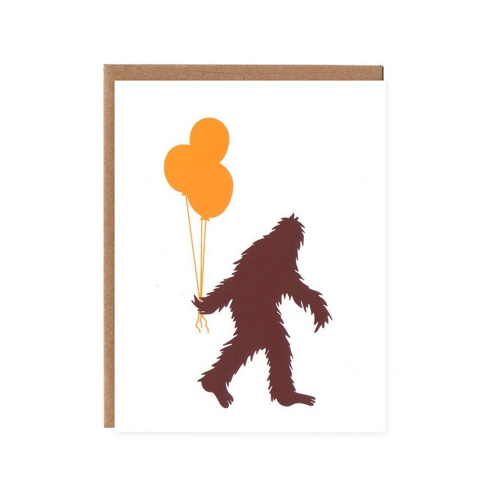 Card - Birthday - Sasquatch & Balloons by Orange Twist