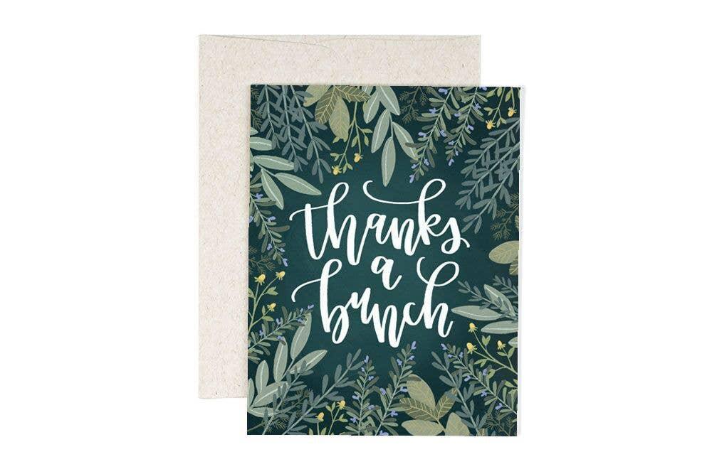 Card - Thank You -  Thanks a Bunch Green Herbs by 1Canoe2