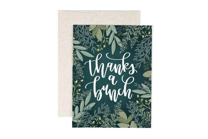 Card - Thank You -  Thanks a Bunch Green Herbs by 1Canoe2