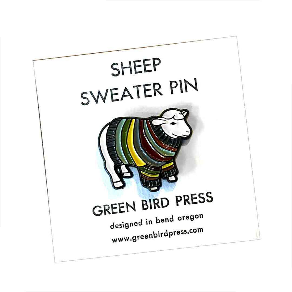 Enamel Pin - Sheep Sweater by Green Bird Press