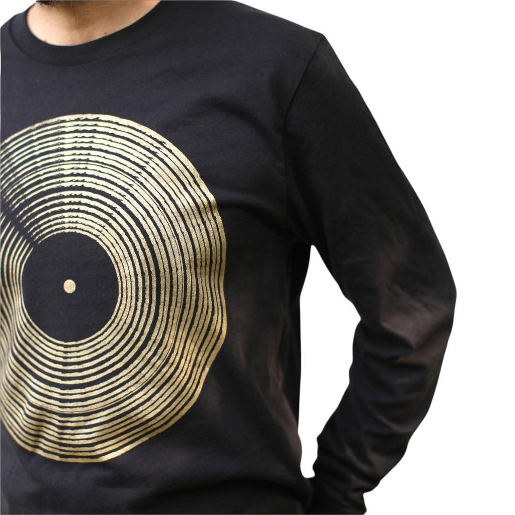 Long Sleeve Crew - Gold Record on Black (S, M Only) by Blackbird Supply Co.