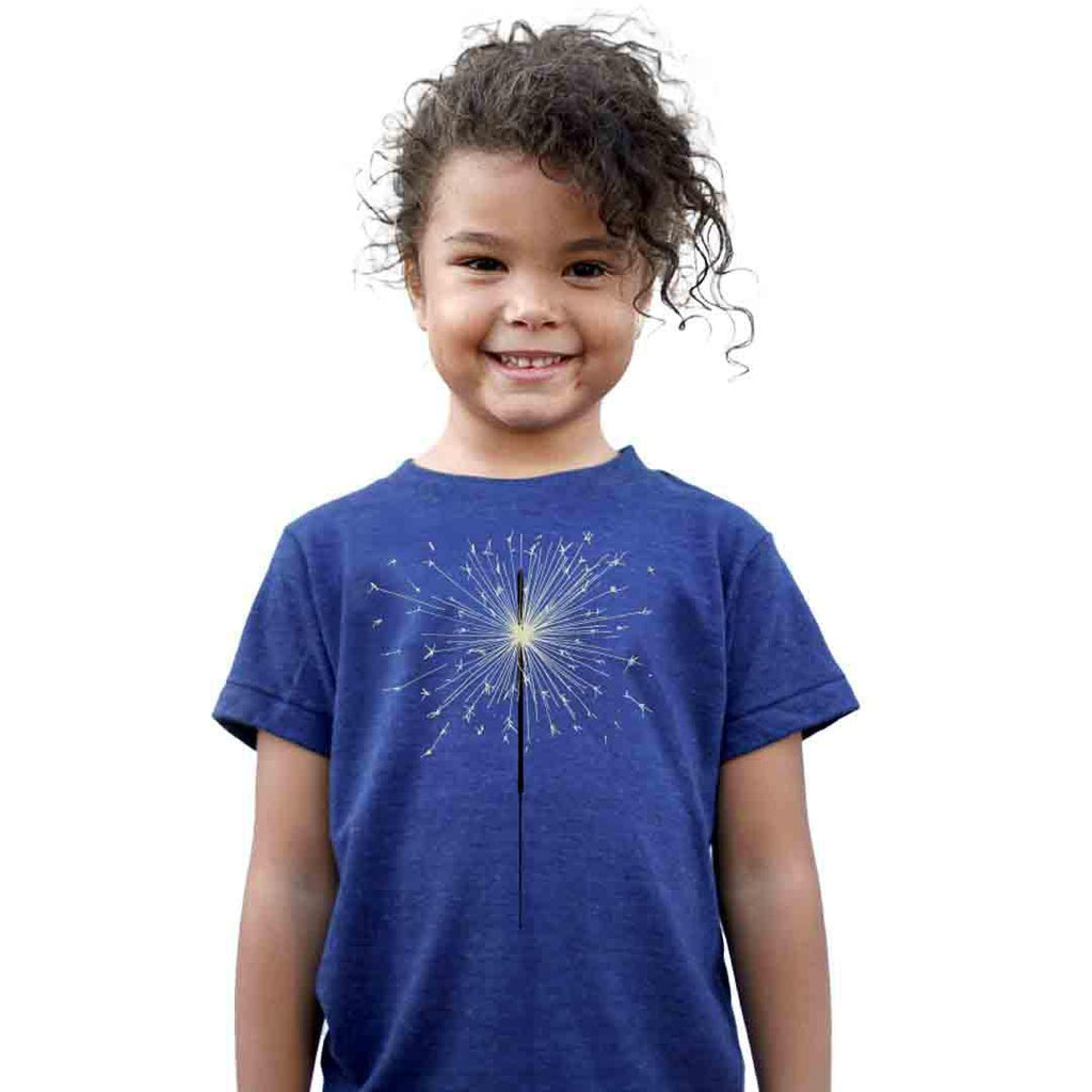 Kids Tee - Sparkler Indigo Heather Blue (2T and Youth 8 Only) by Blackbird Supply Co.