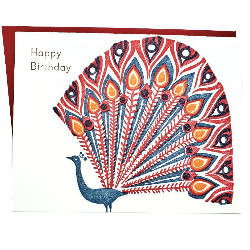 Card - Birthday - Peacock Happy Birthday by Ilee Papergoods