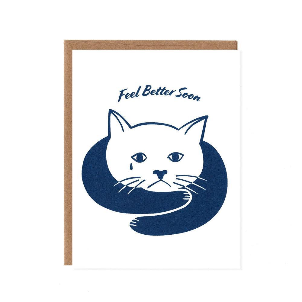 Card - Get Well - Cat Feel Better by Orange Twist