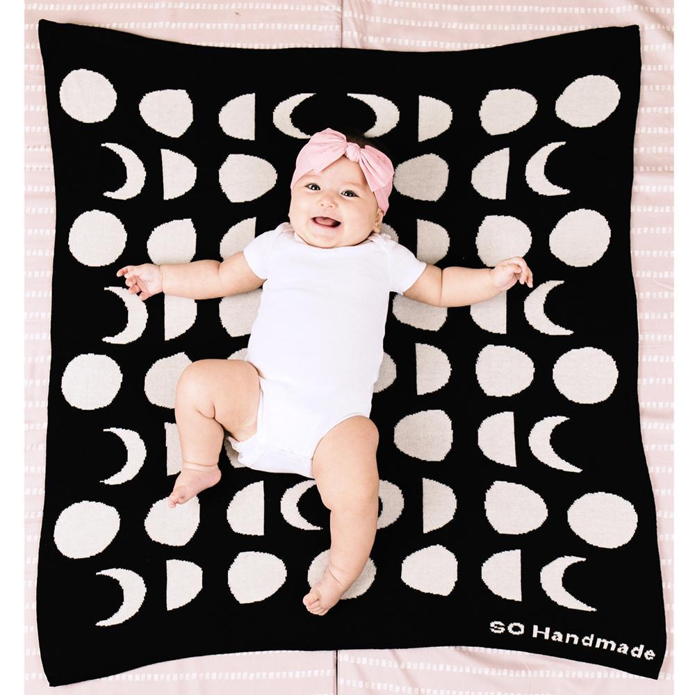 Blanket - Moon Phases 32in x 29in by So Handmade