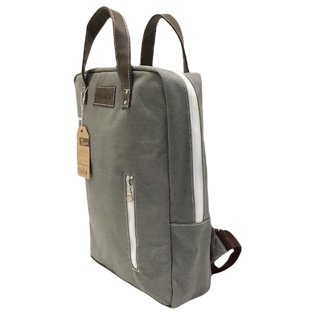 ash leather backpack Laptop Backpack - Waxed Ash Slim by MAIKA