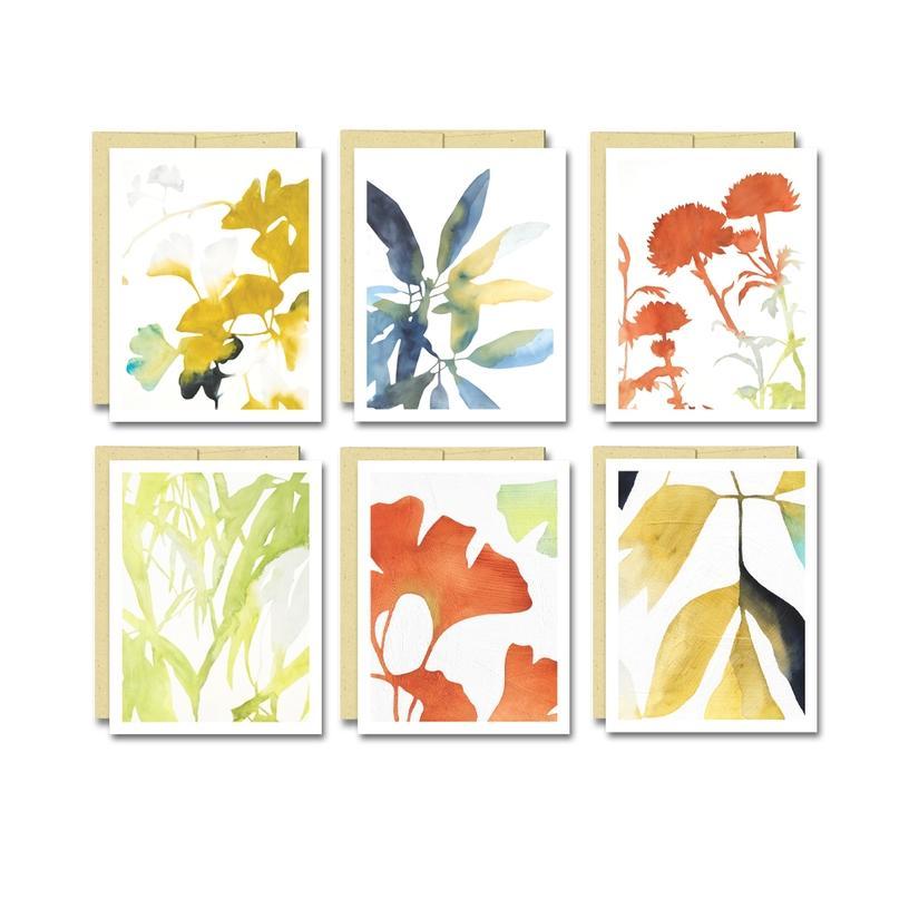 Card Set of 6 - Assorted Botanical Watercolor by Rachel Austin