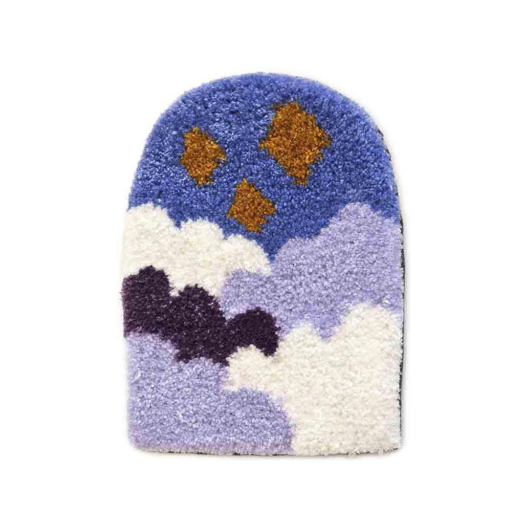 Wall Art - Twilight Clouds on Periwinkle Tufted Wall Hanging by Hi Cutie