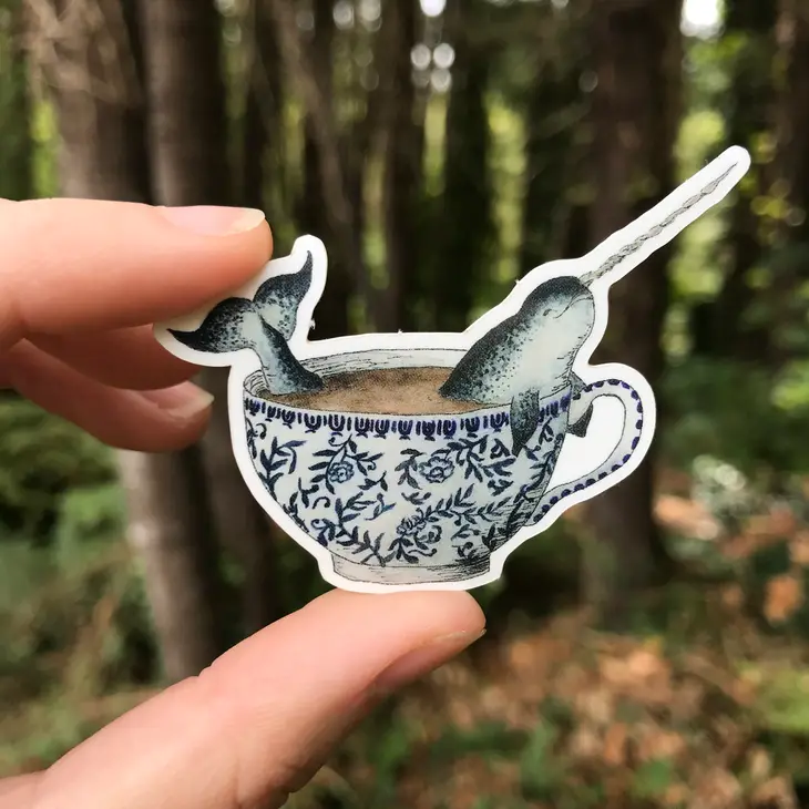 Sticker - Narwhal in a Teacup by Lizzy Gass