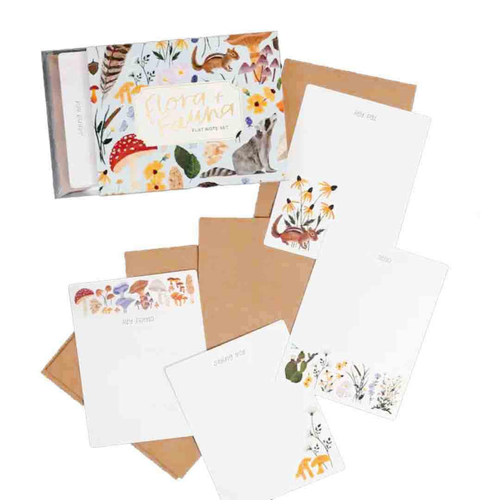 Boxed Set - Set of 20 Flat Notes - Flora & Fauna by 1Canoe2