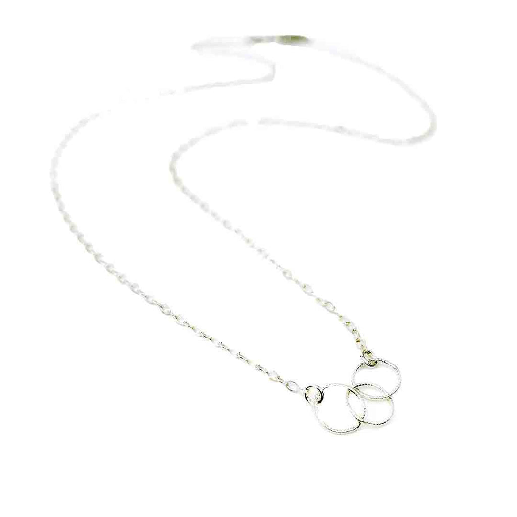Necklace - Trio - Sterling Silver Circles by Foamy Wader