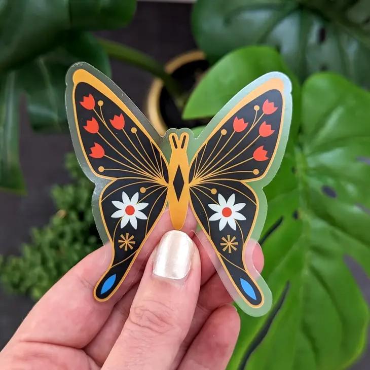 Sticker - Black Butterfly by Amber Leaders Designs